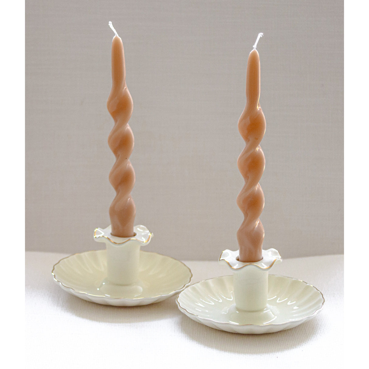 20 Caramel Swirl Candles - 10 Packs of 2-Candle-Parc Decor