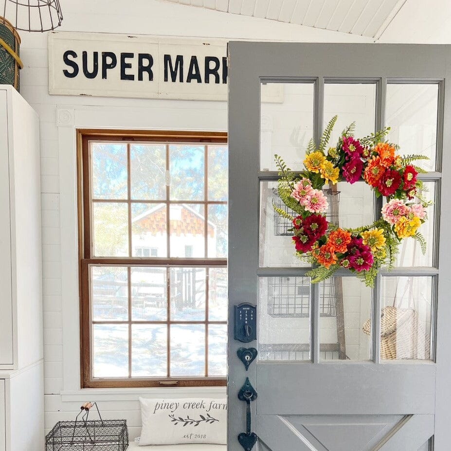 20" Mixed Flower Wreath-Wreath-Parc Decor