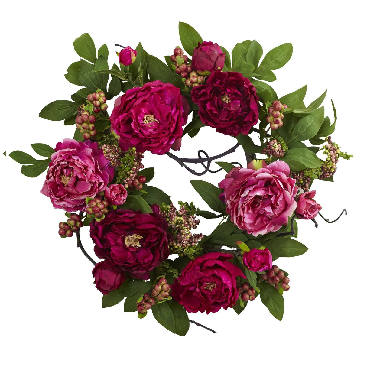 20'' Peony & Berry Wreath-Wreath-Parc Decor