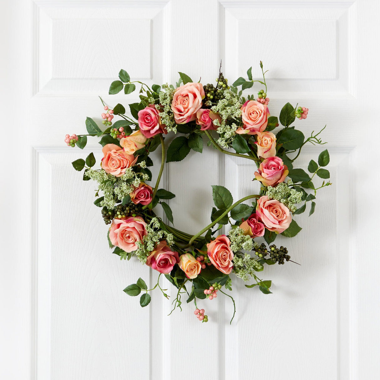 20" Rose Wreath-Wreath-Parc Decor