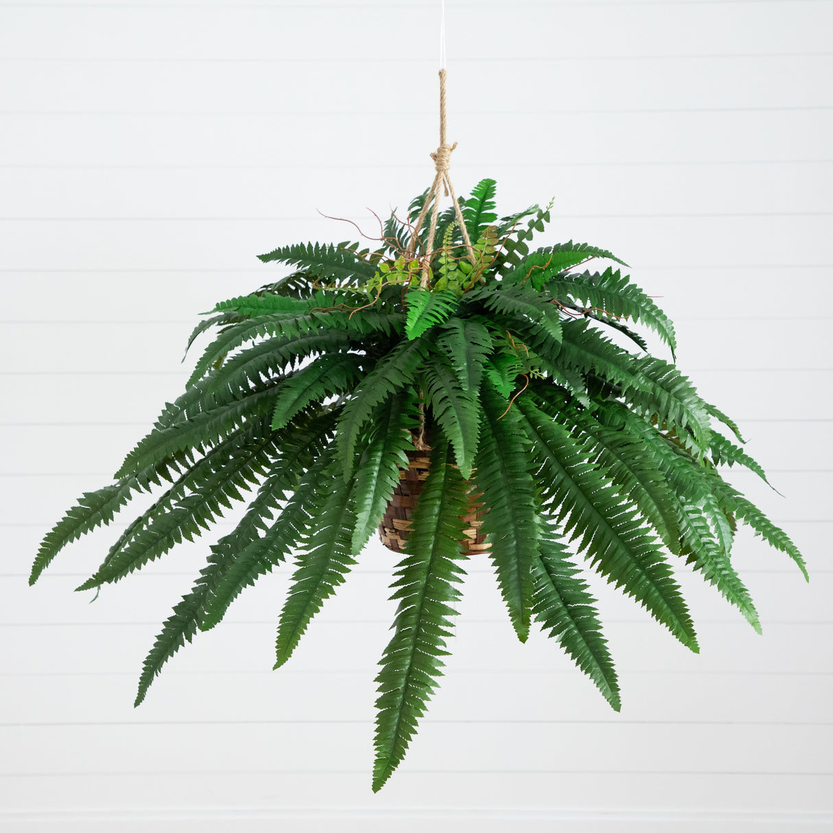 22" Artificial Large Boston Fern Hanging Basket"-Parc Decor
