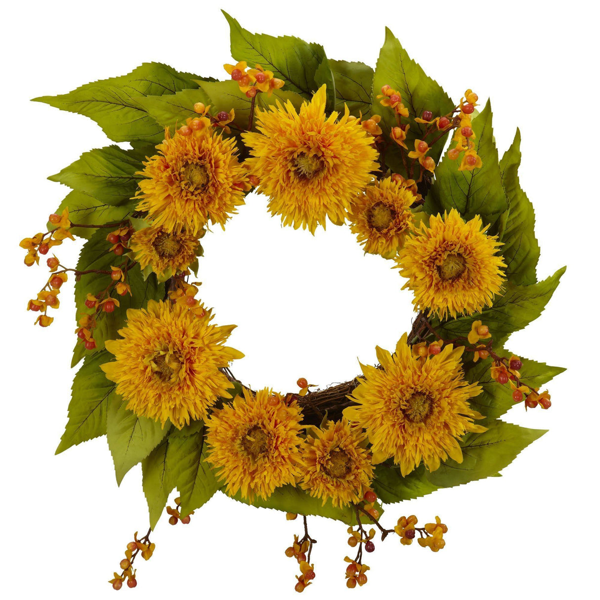22" Golden Sunflower Wreath-Wreath-Parc Decor