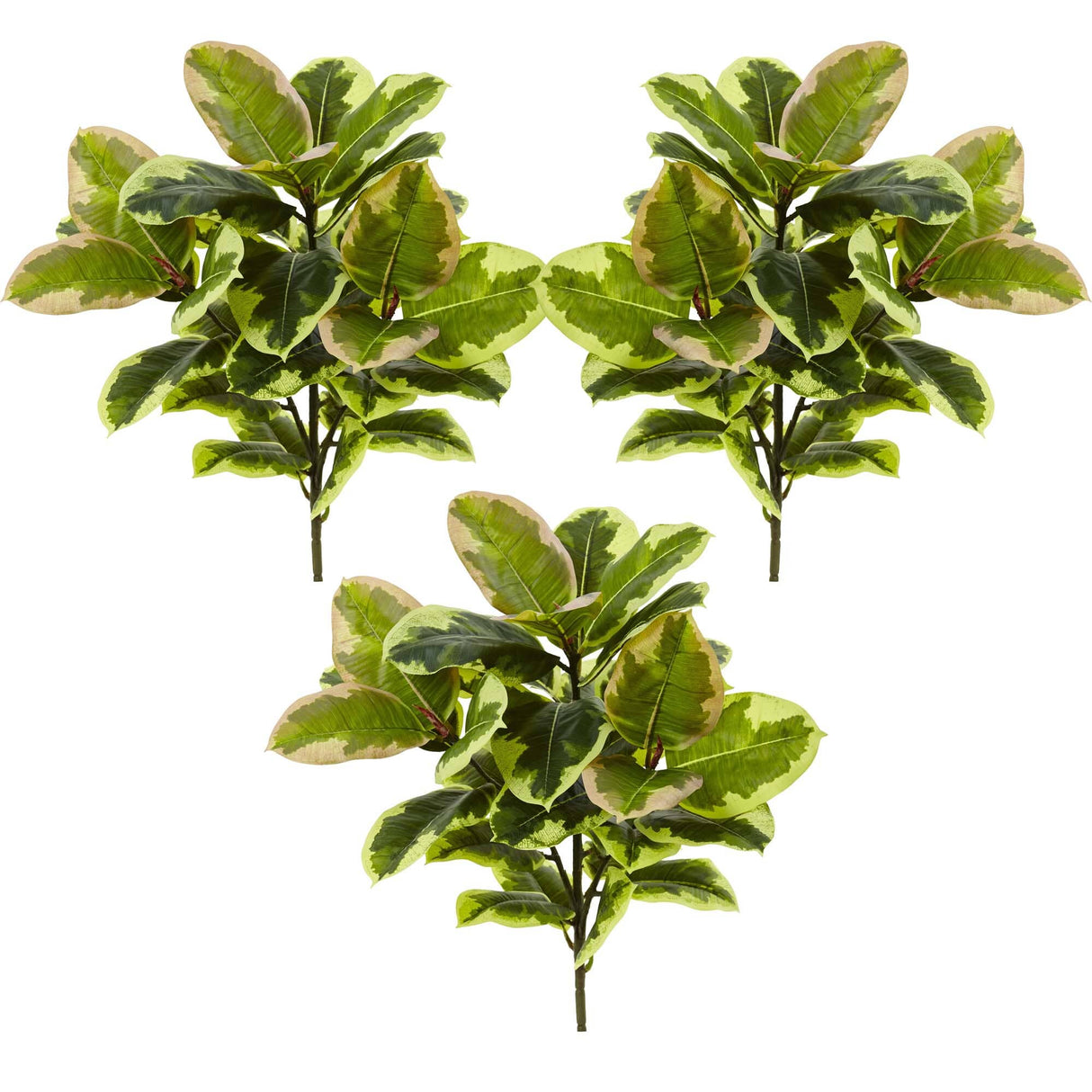 23” Rubber Leaf Artificial Plant (Real Touch) (Set of 3)-Parc Decor