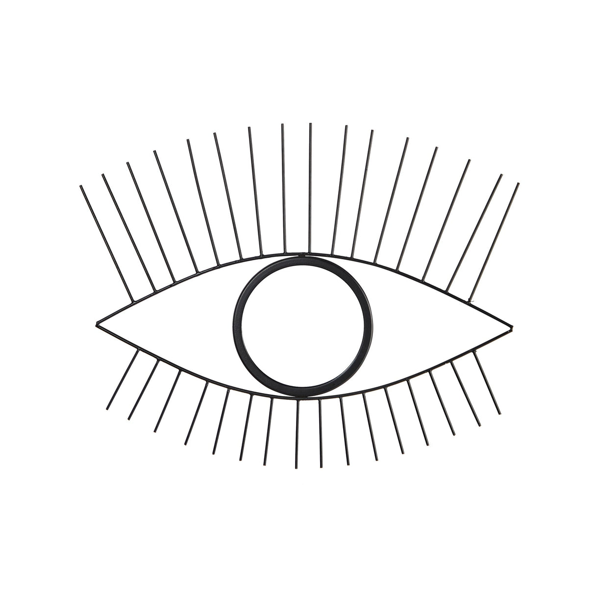 24” Black Metal Eye Wall Mirror-Parc Decor