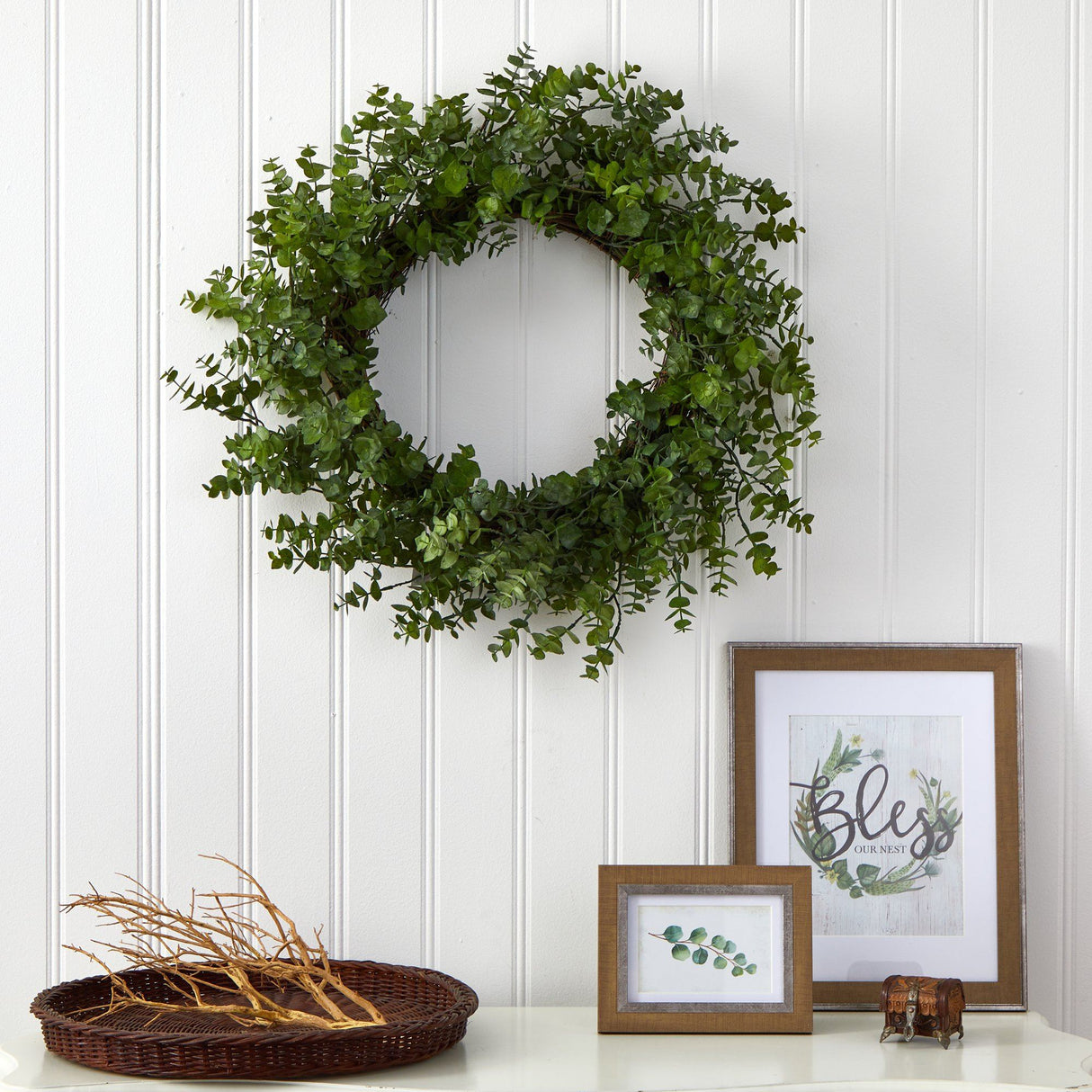 24” Eucalyptus Artificial Wreath-Parc Decor