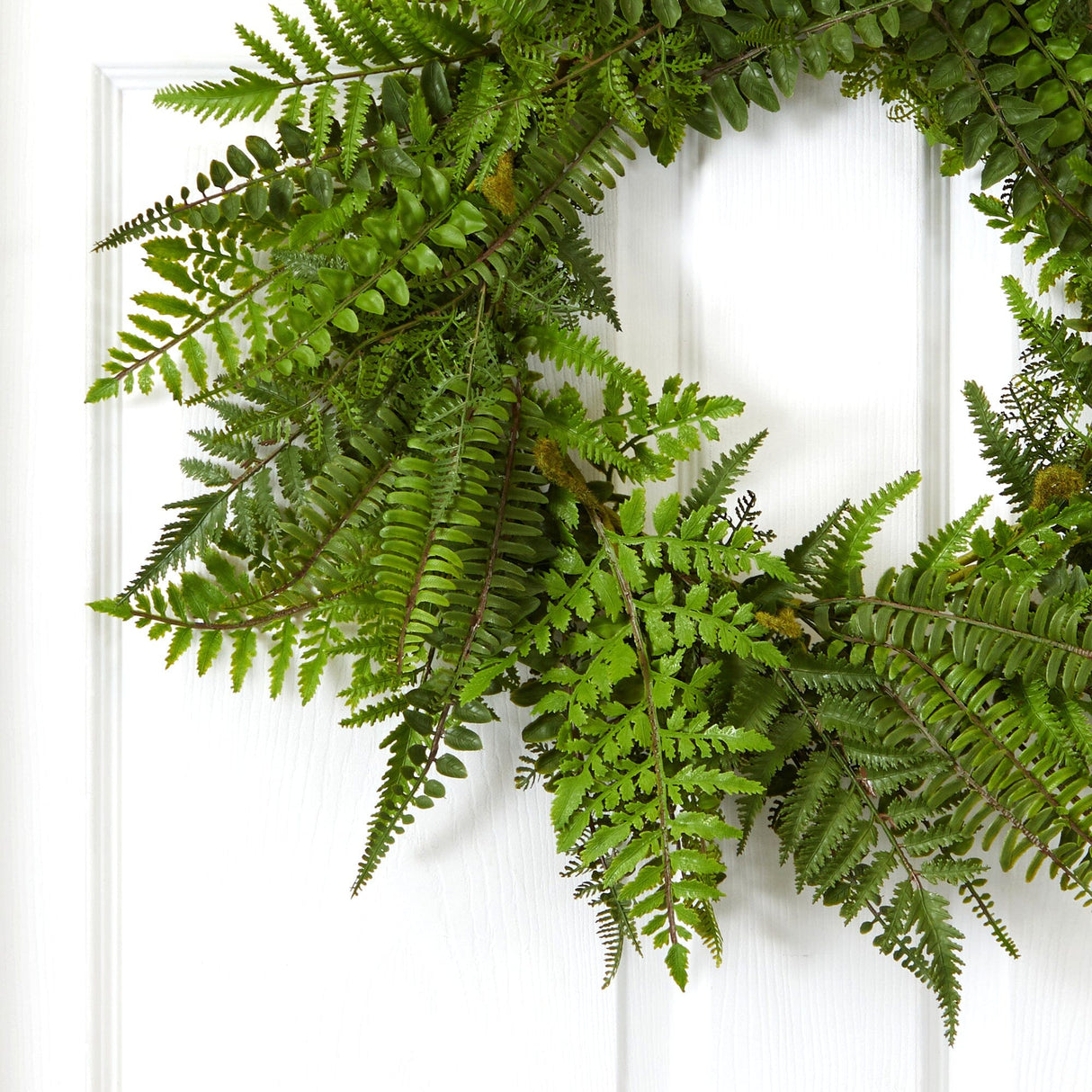 24” Mixed Fern Wreath-Parc Decor