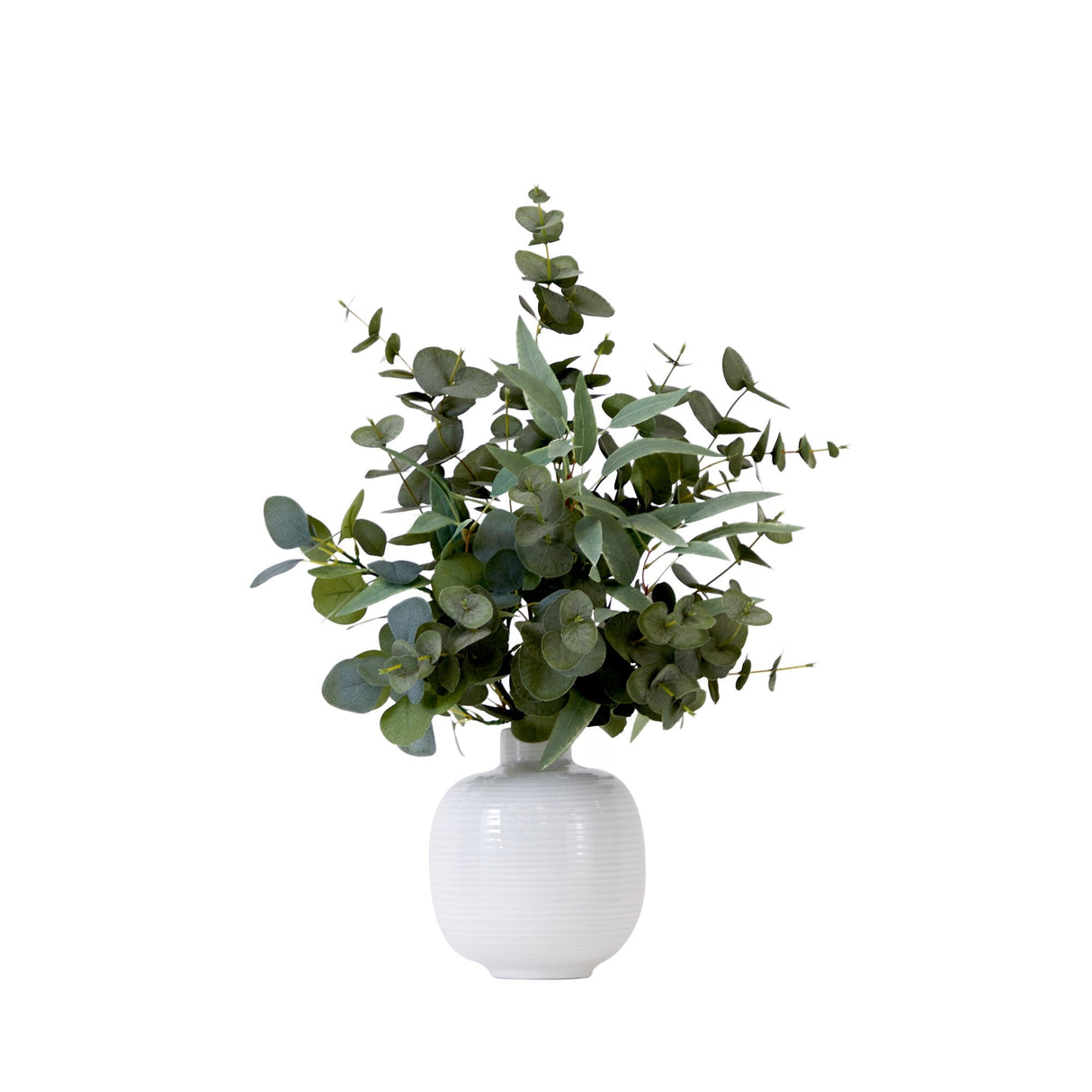 24” Artificial Eucalyptus Leaves Arrangement with Ceramic Planter-Arrangement-Parc Decor
