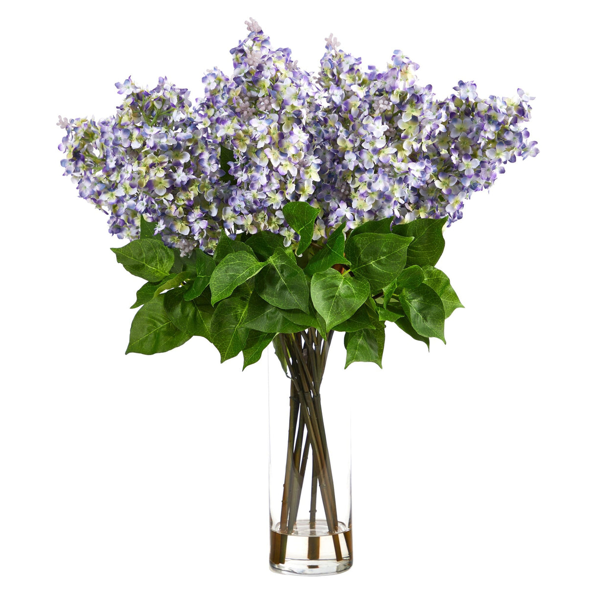 24” Artificial Lilac Arrangement with Cylinder Glass Vase-Arrangement-Parc Decor