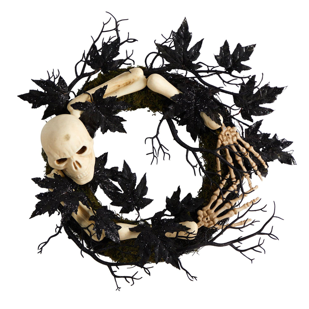 24" Halloween Skull and Bones Wreath-Wreath-Parc Decor