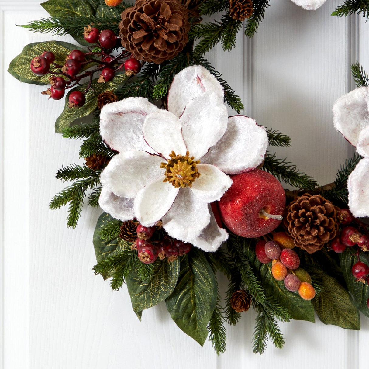 24" Magnolia Pinecone & Berry Wreath"-Wreath-Parc Decor