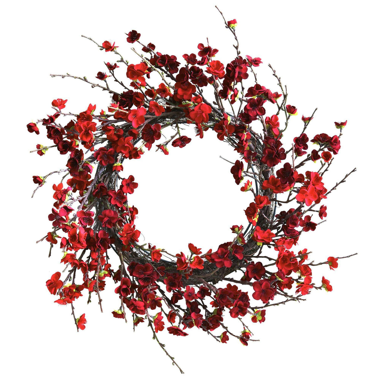 24” Plum Blossom Artificial Wreath-Wreath-Parc Decor