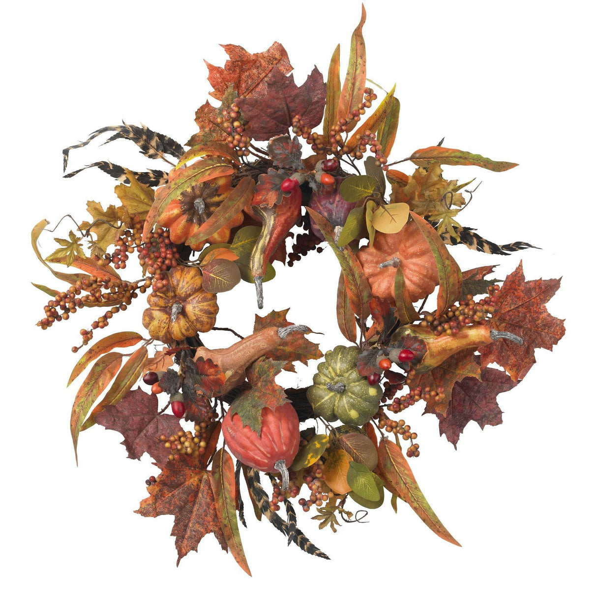 24" Pumpkin & Berry Wreath-Wreath-Parc Decor