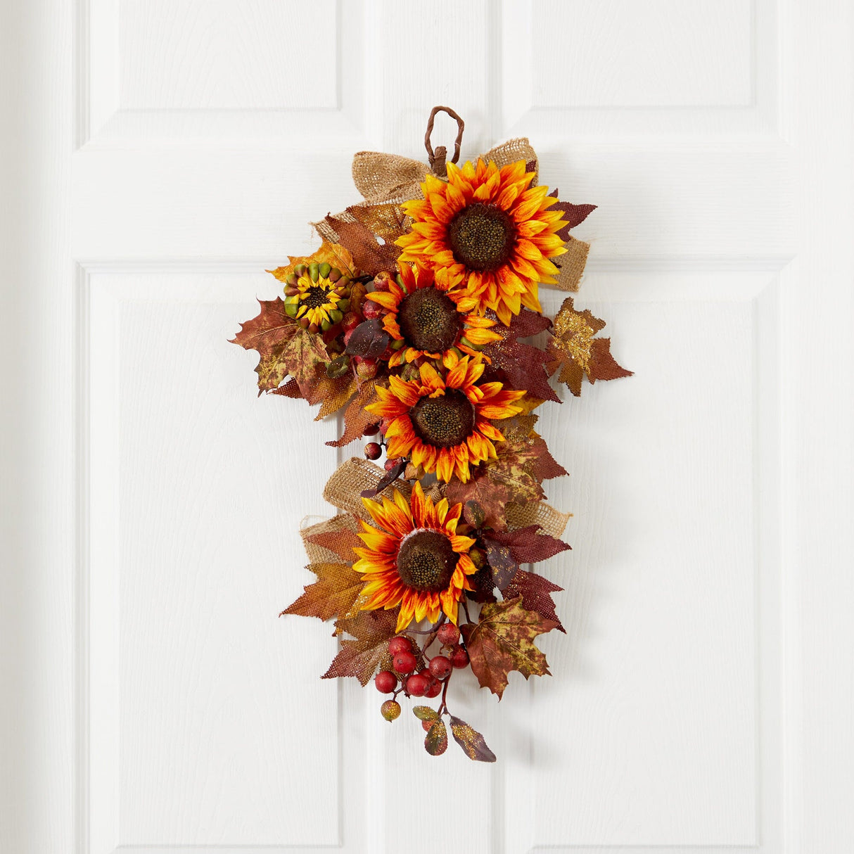 24” Sunflower & Berry Teardrop-Teardrop-Parc Decor