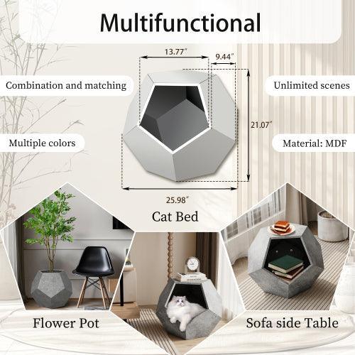 25.98'' Modern Pet Furniture Cat Carrier, Sofa Side Table, Planter MDF Multifunctional Furniture, Burmese Sumac-Parc Decor