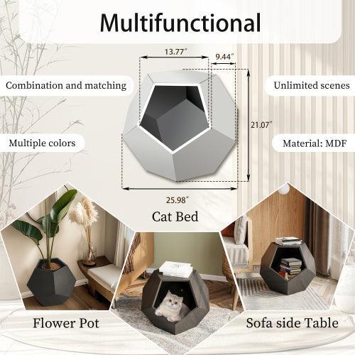 25.98'' Modern Pet Furniture Cat Carrier, Sofa Side Table, Planter MDF Multifunctional Furniture, Burmese Sumac-Parc Decor