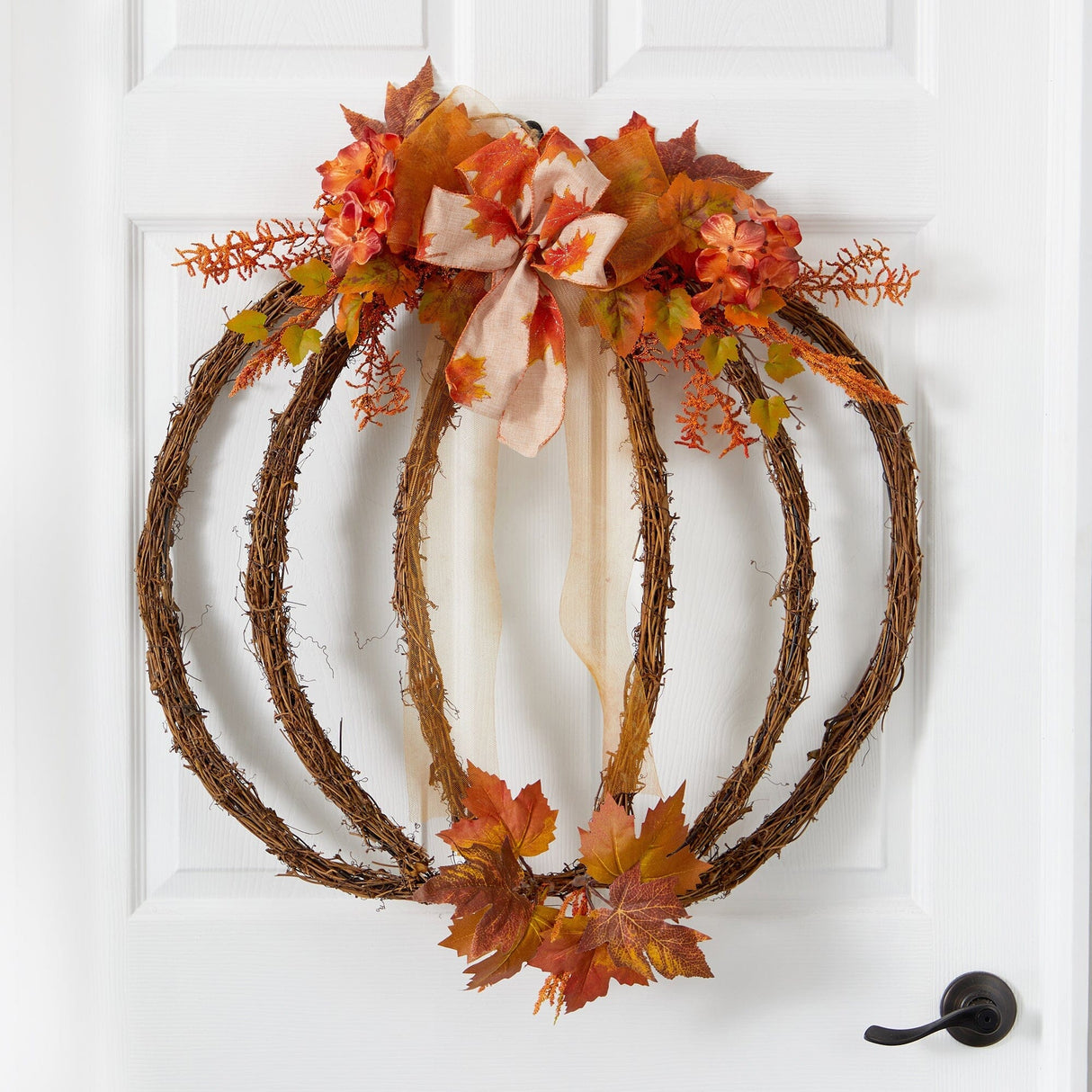 26” Autumn Pumpkin Artificial Vine Fall Wreath-Wreath-Parc Decor