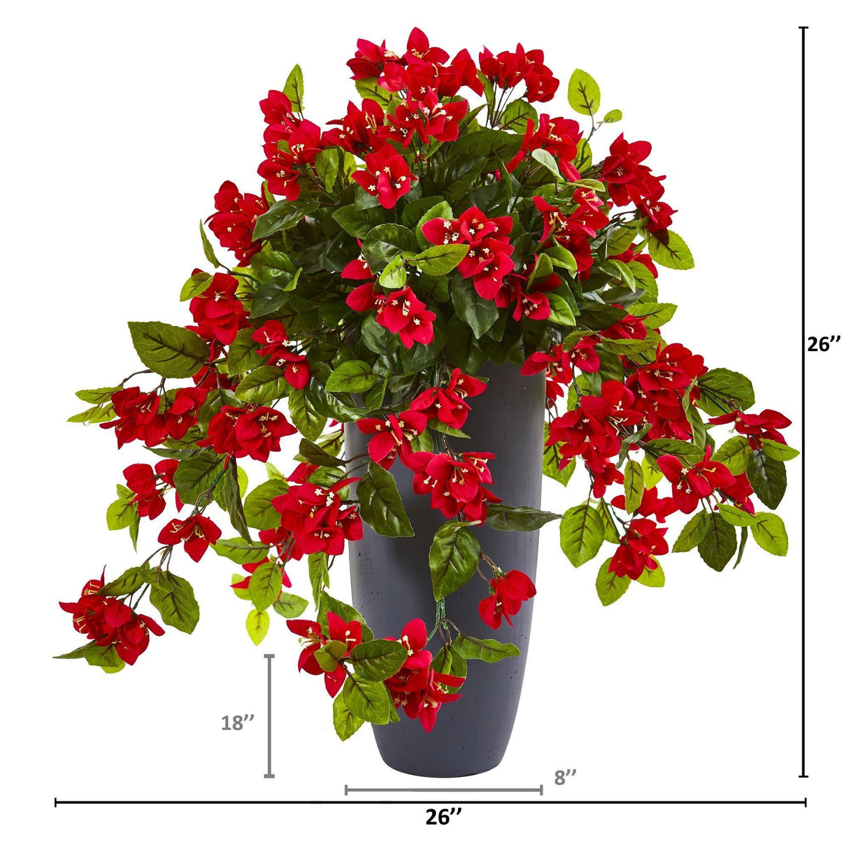 26” Bougainvillea Artificial Plant in Planter UV Resistant (Indoor/Outdoor)-Plant in Planter-Parc Decor