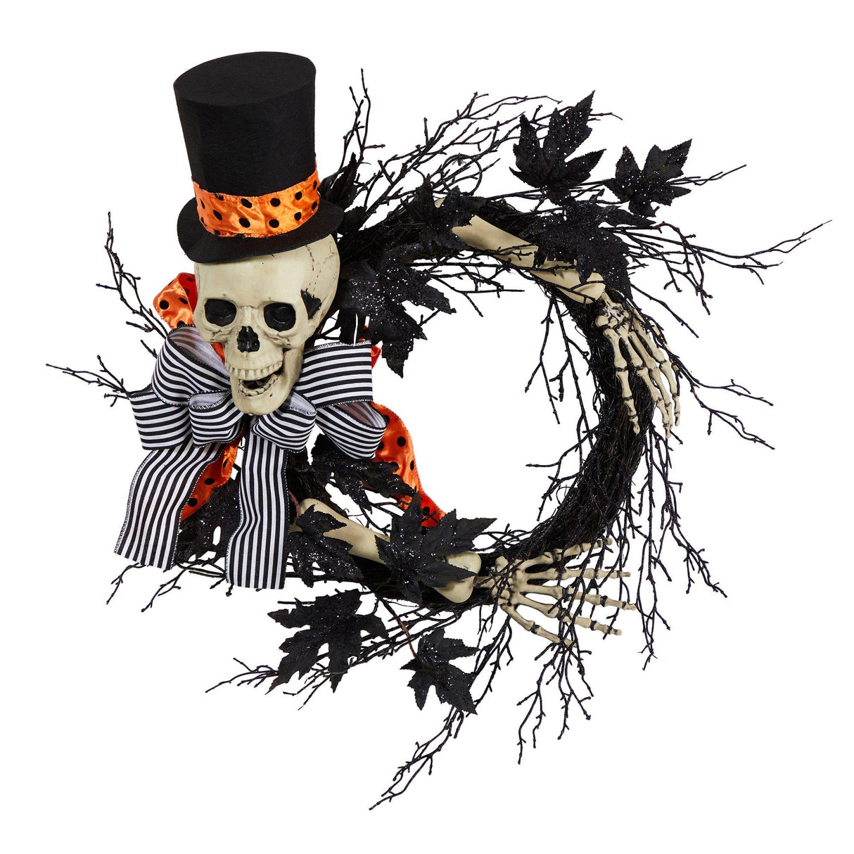 26" Halloween Dapper Skeleton Wreath-Wreath-Parc Decor