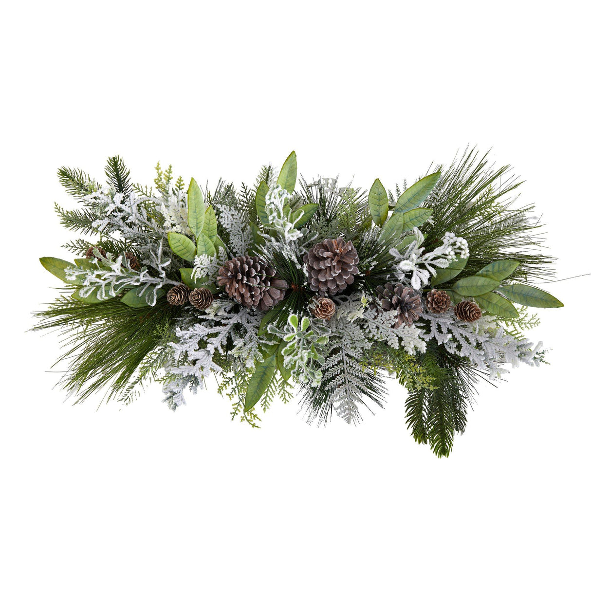 26” Holiday Flocked Winter Christmas Arrangement Cutting Board Wall Décor or Table Arrangement-Candelabrum-Parc Decor