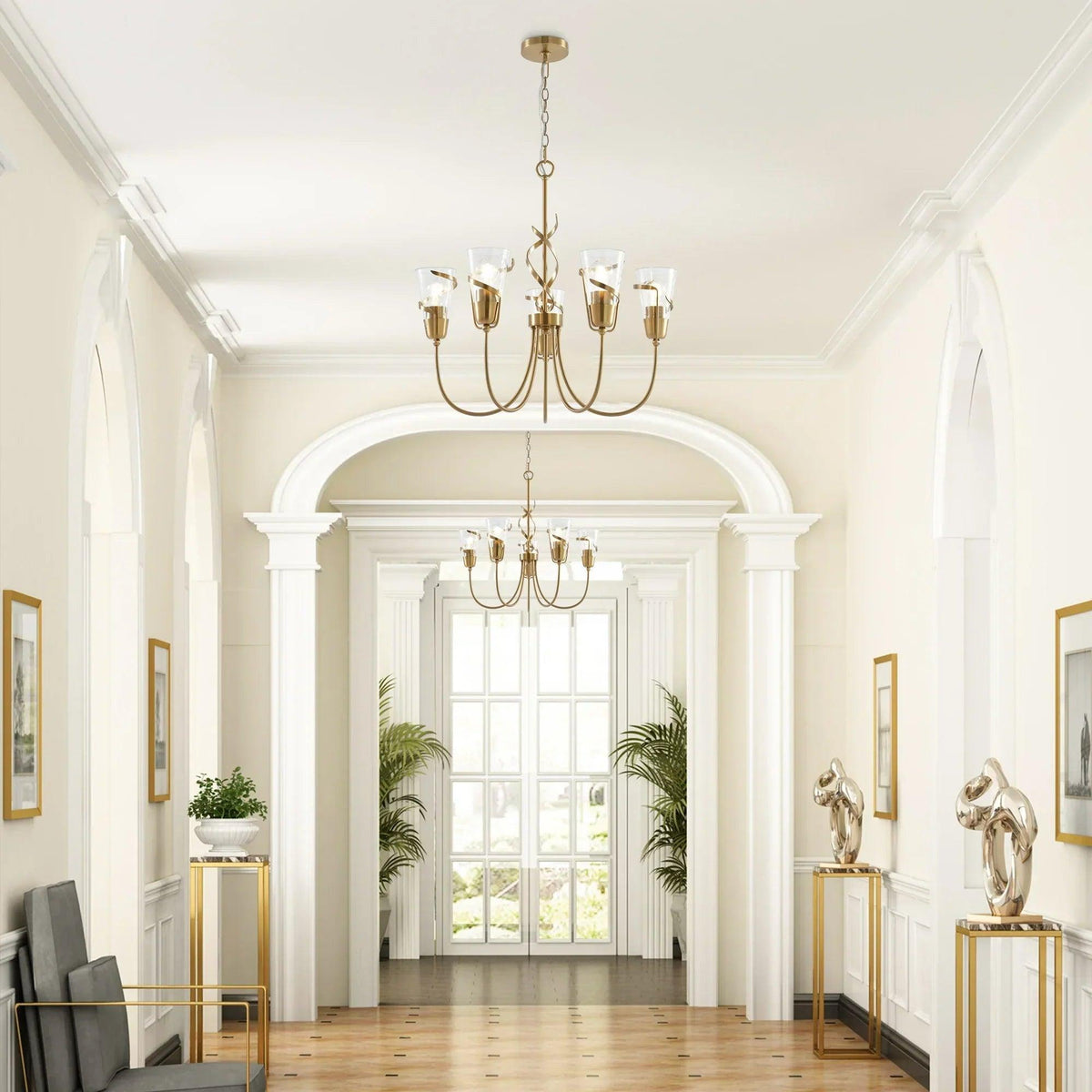 26 Inch Uriah 5-Light Golden Chandelier