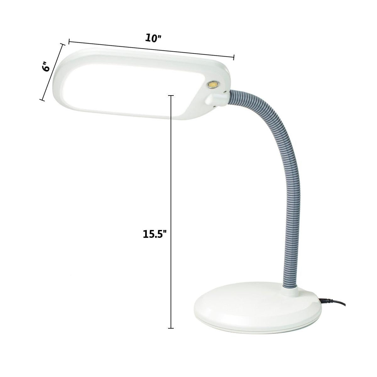 26"H LED Bright Reader Natural Daylight Full Spectrum Desk Lamp Grey