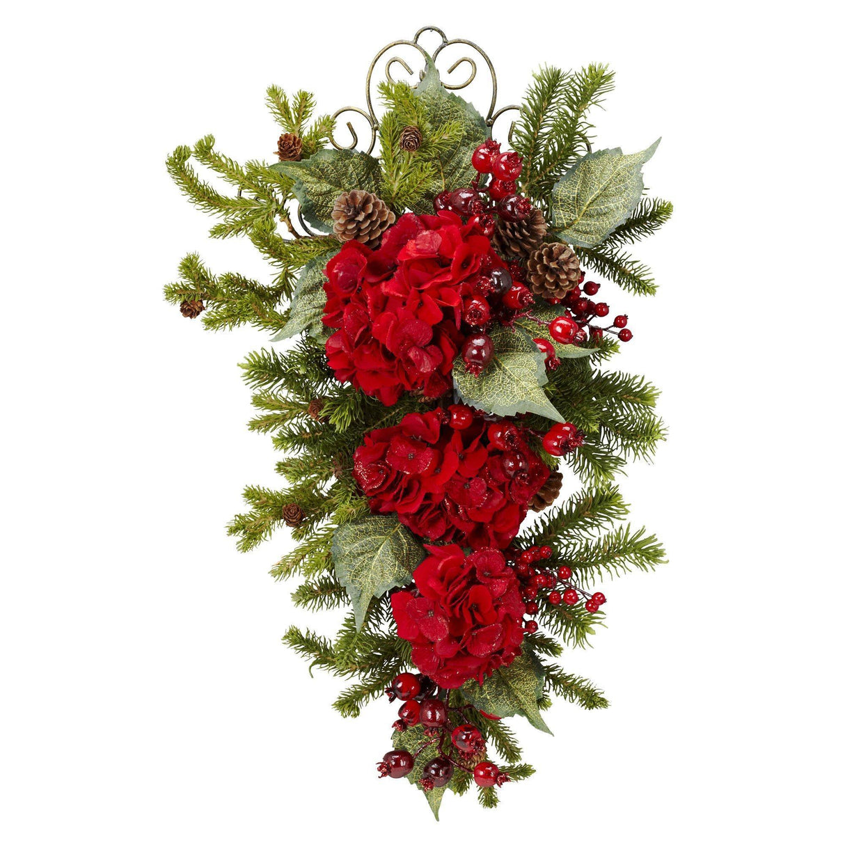 27” Christmas Hydrangea Teardrop-Teardrop-Parc Decor