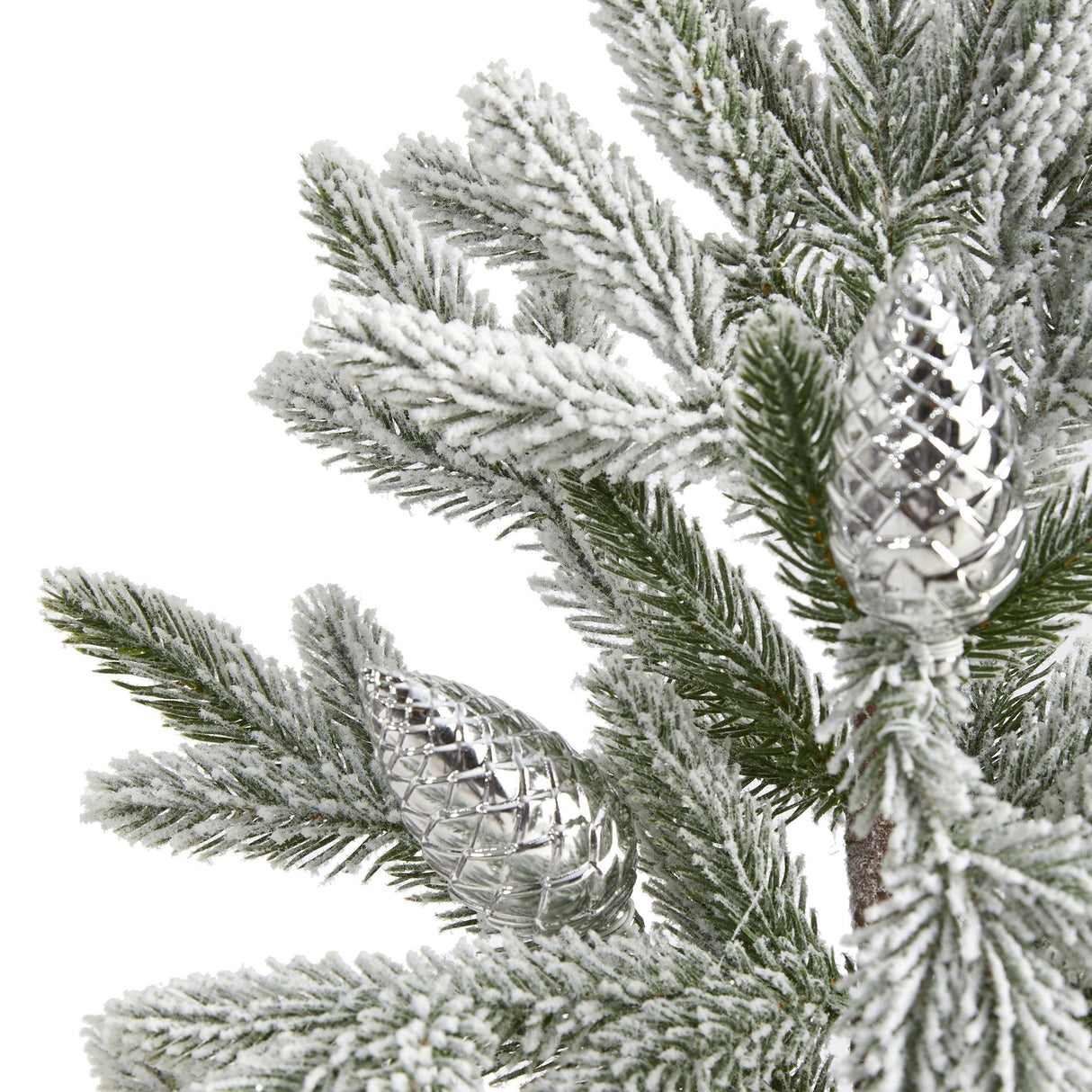 28” Flocked Christmas Artificial Tree in Decorative Planter-Parc Decor