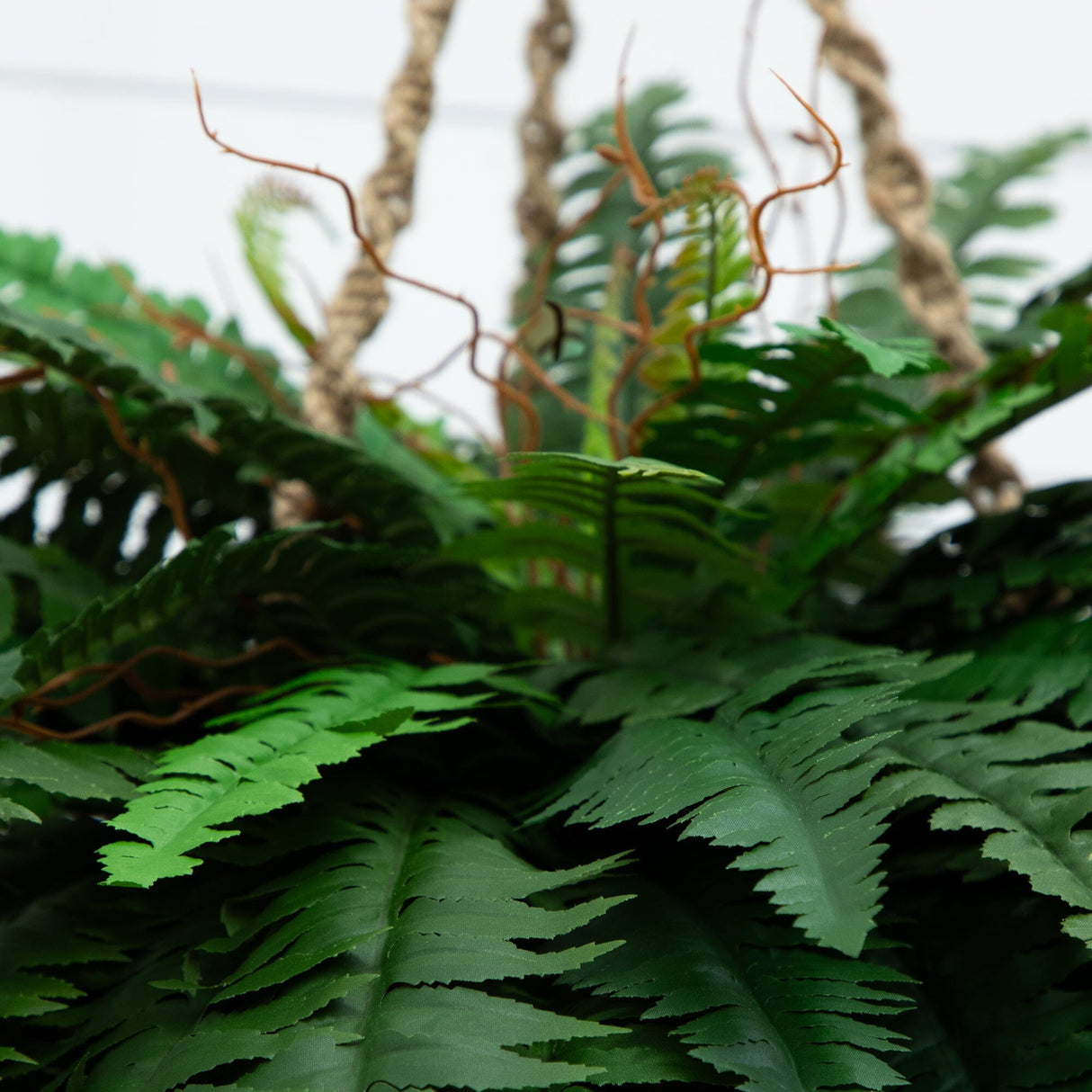 29" Artificial Double Giant Boston Fern Hanging Basket-Parc Decor