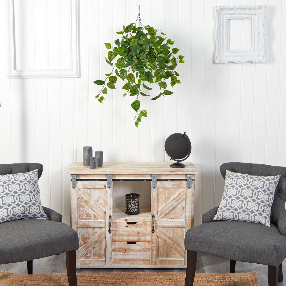 2.5’ Philodendron Artificial Plant in Hanging Basket-Parc Decor