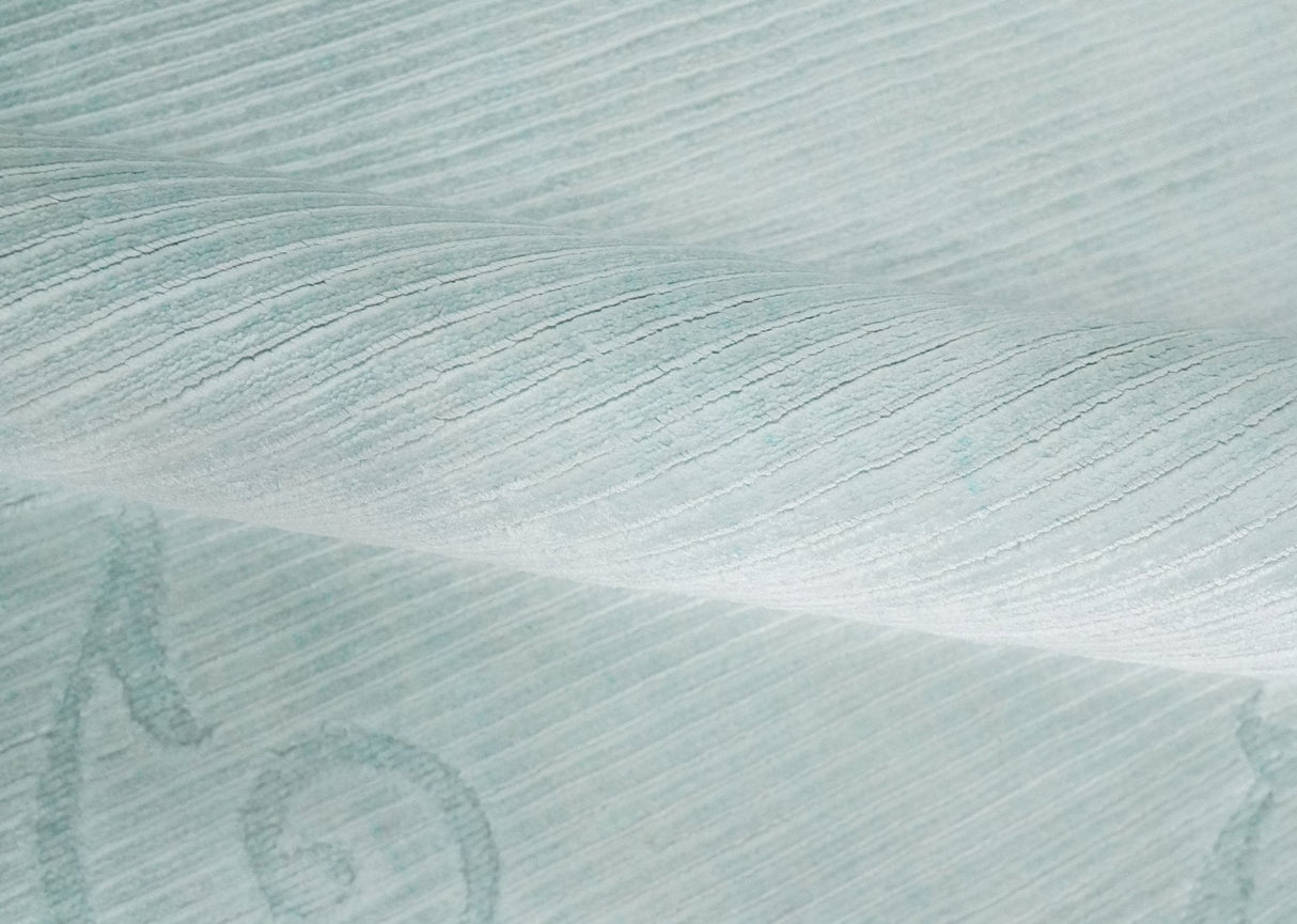 2.6x10 and 5x8 Hand Woven and Carved Silver and Gray Floral Art Silk Rug | KNT6-Area Rug-Parc Decor