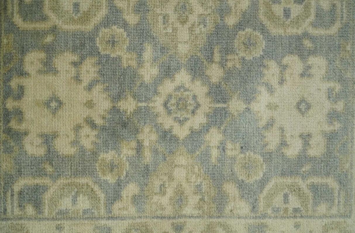 2x3 Hand Knotted Gray and Beige Traditional Oushak Wool Rug