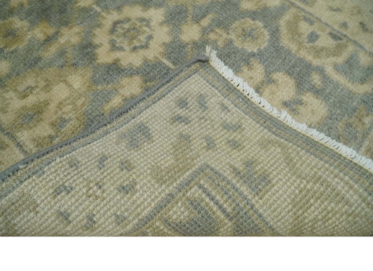 2x3 Hand Knotted Gray and Beige Traditional Oushak Wool Rug