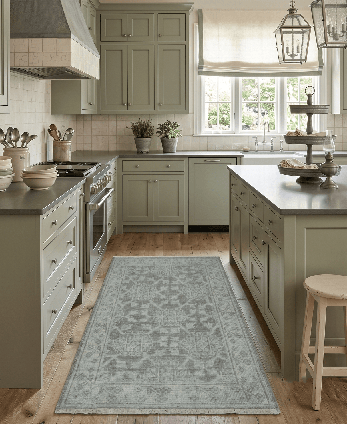 2x3 Hand Knotted Ivory and Gray Traditional Persian Wool Rug