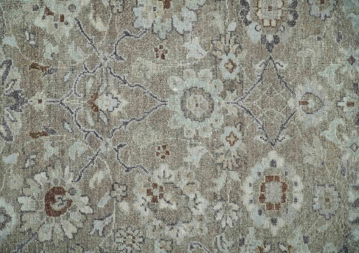 2x4 Gray and Brown Wool Hand Knotted traditional Vintage Antique Rug
