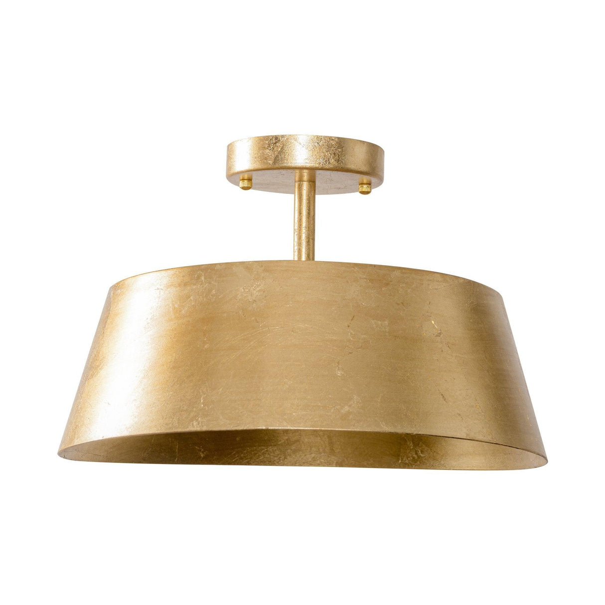 3-Light Golden Semi Flush Mount Lighting-Parc Decor