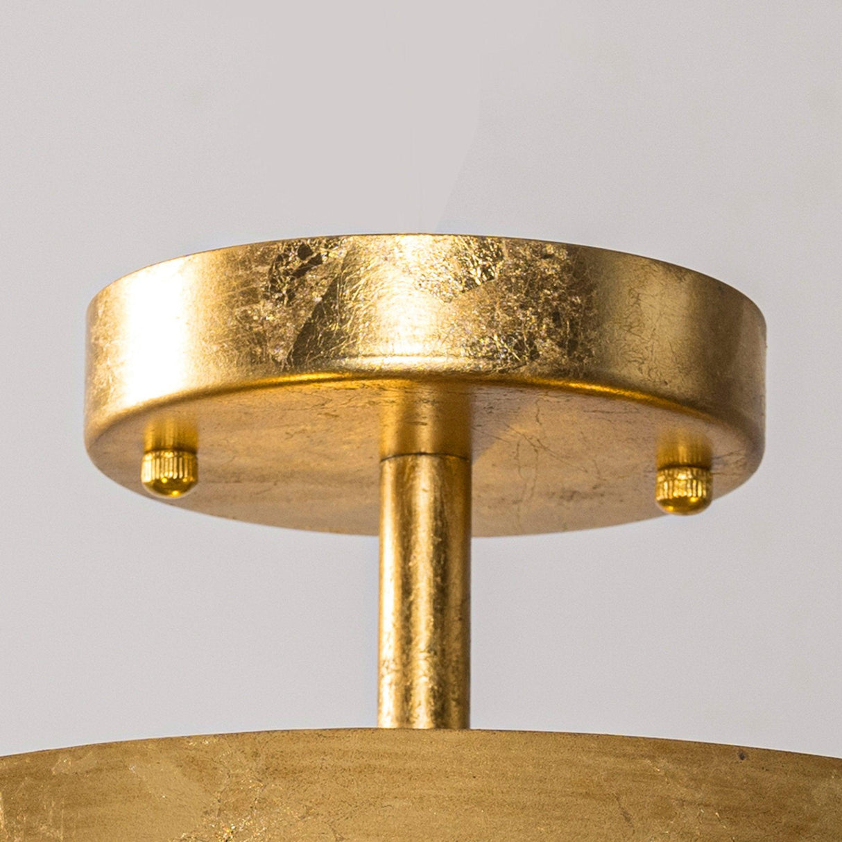 3-Light Golden Semi Flush Mount Lighting-Parc Decor