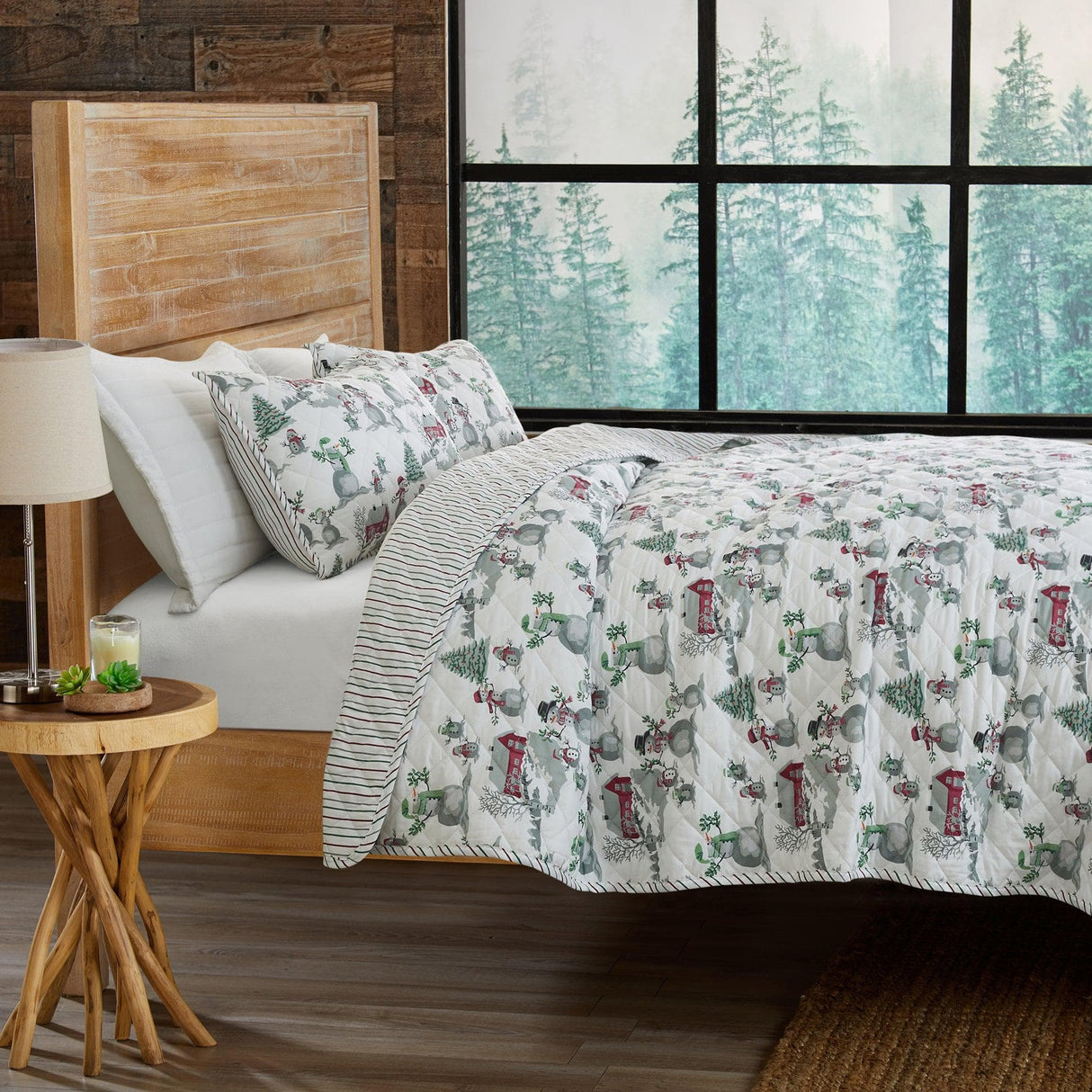 3 Piece Holiday Printed Quilt - Alfie Collection-Parc Decor