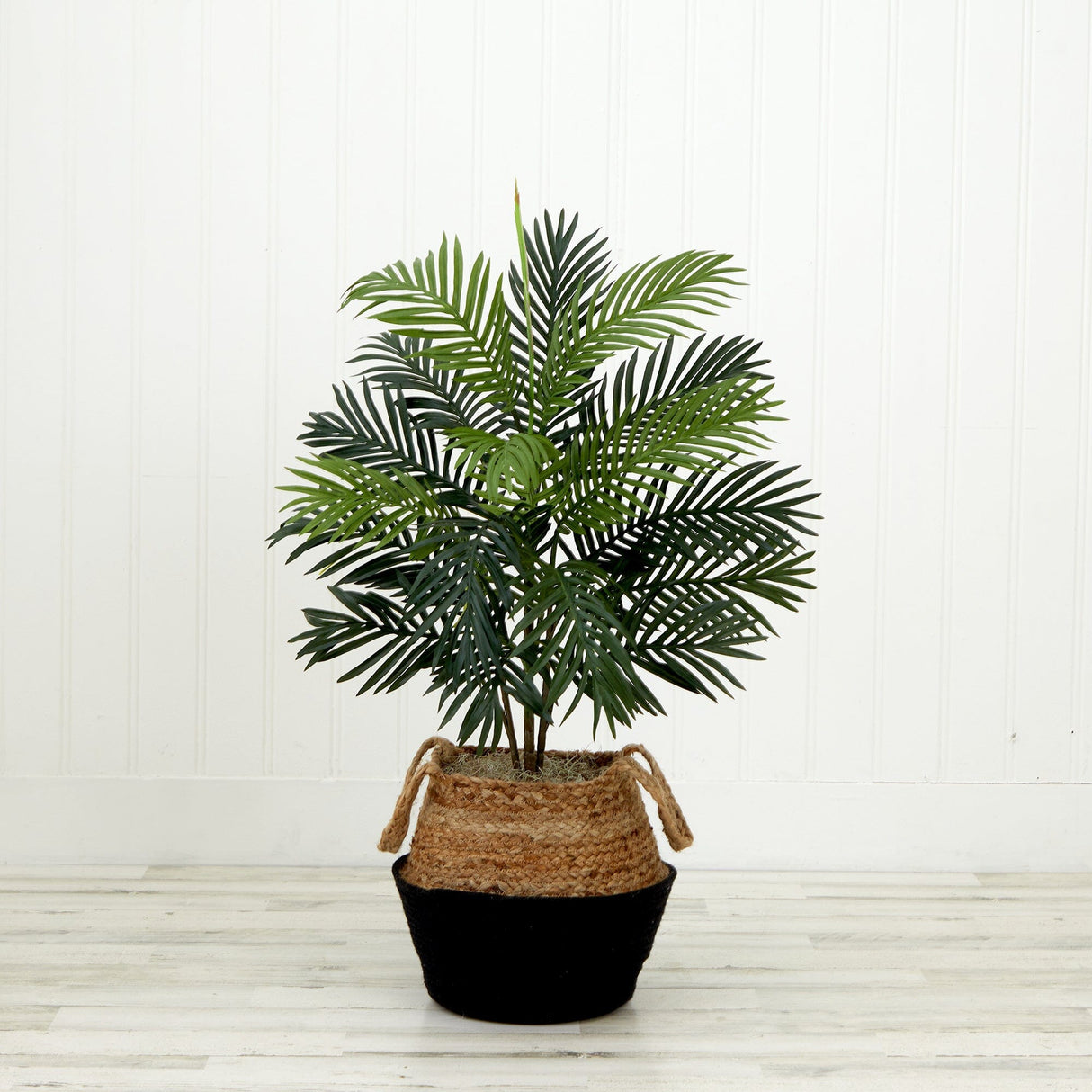 3' Artificial Areca Palm Tree with Handmade Jute & Cotton Basket DIY KIT-Plant in Planter-Parc Decor