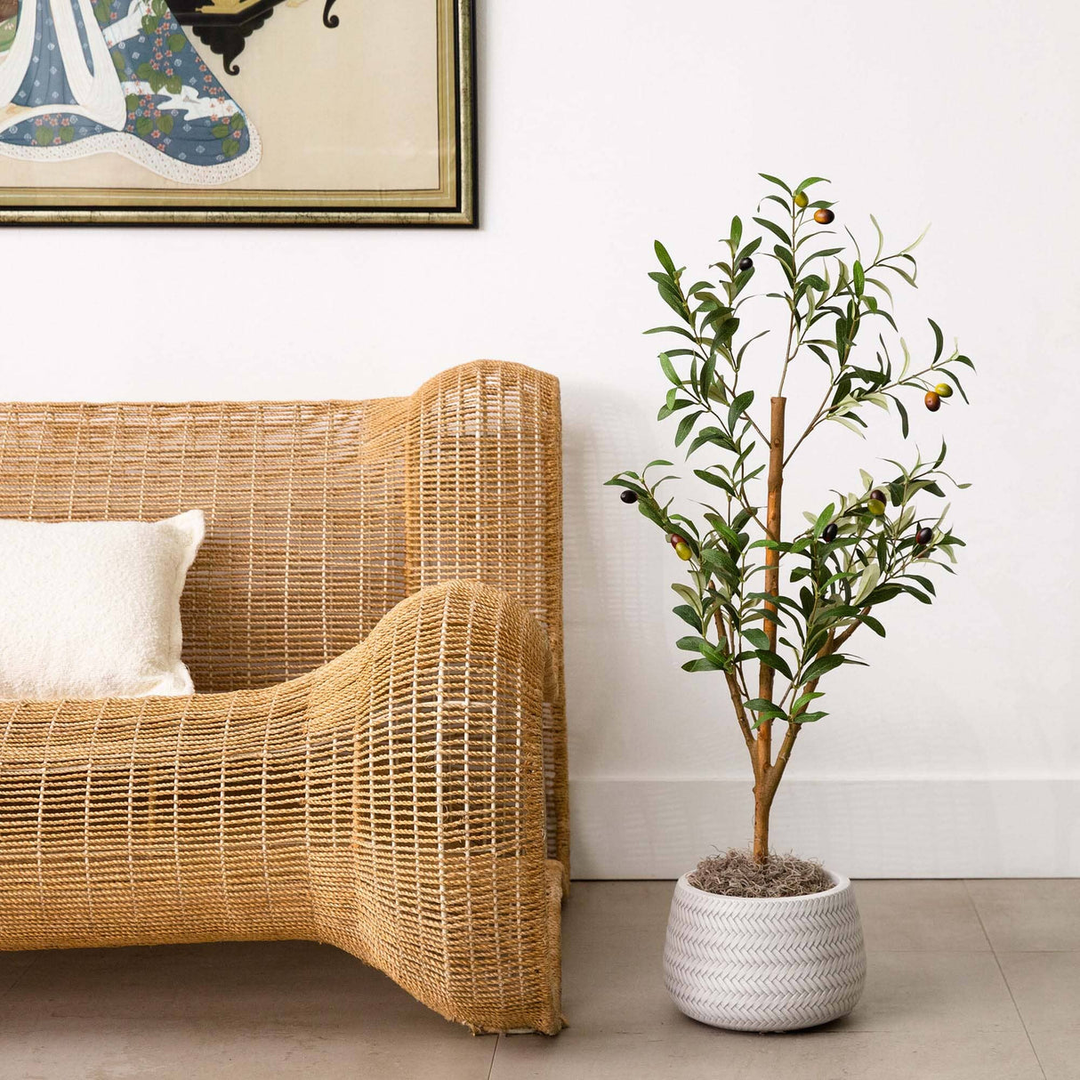 3’ Artificial Olive Tree with Natural Trunk-Tree-Parc Decor