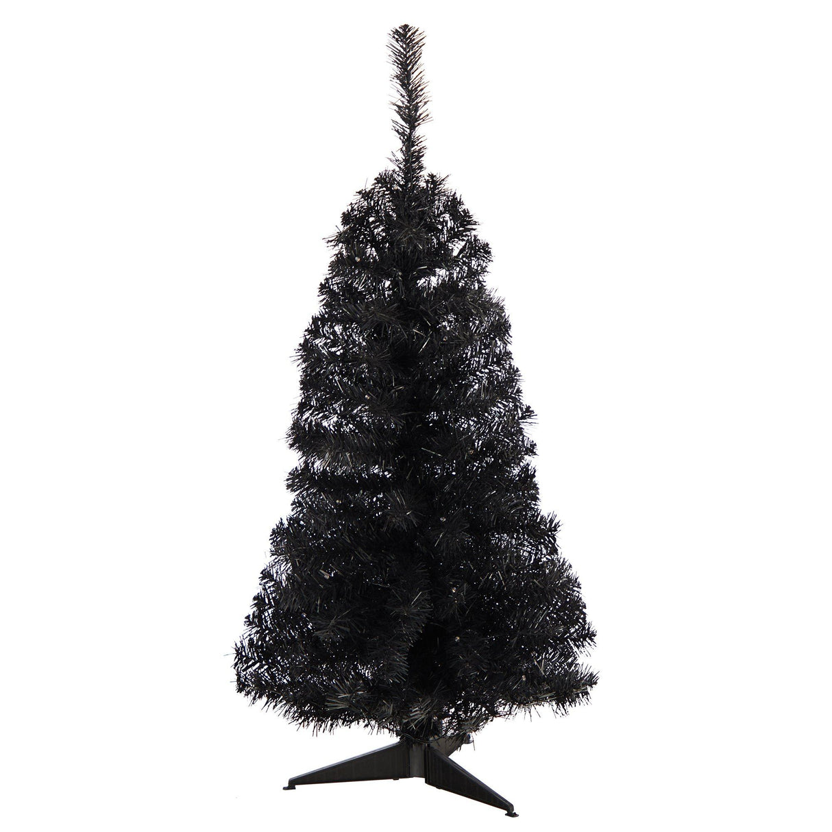 3’ Black Artificial Christmas Tree with 50 LED Lights and 118 Bendable Branches-Christmas Tree-Parc Decor