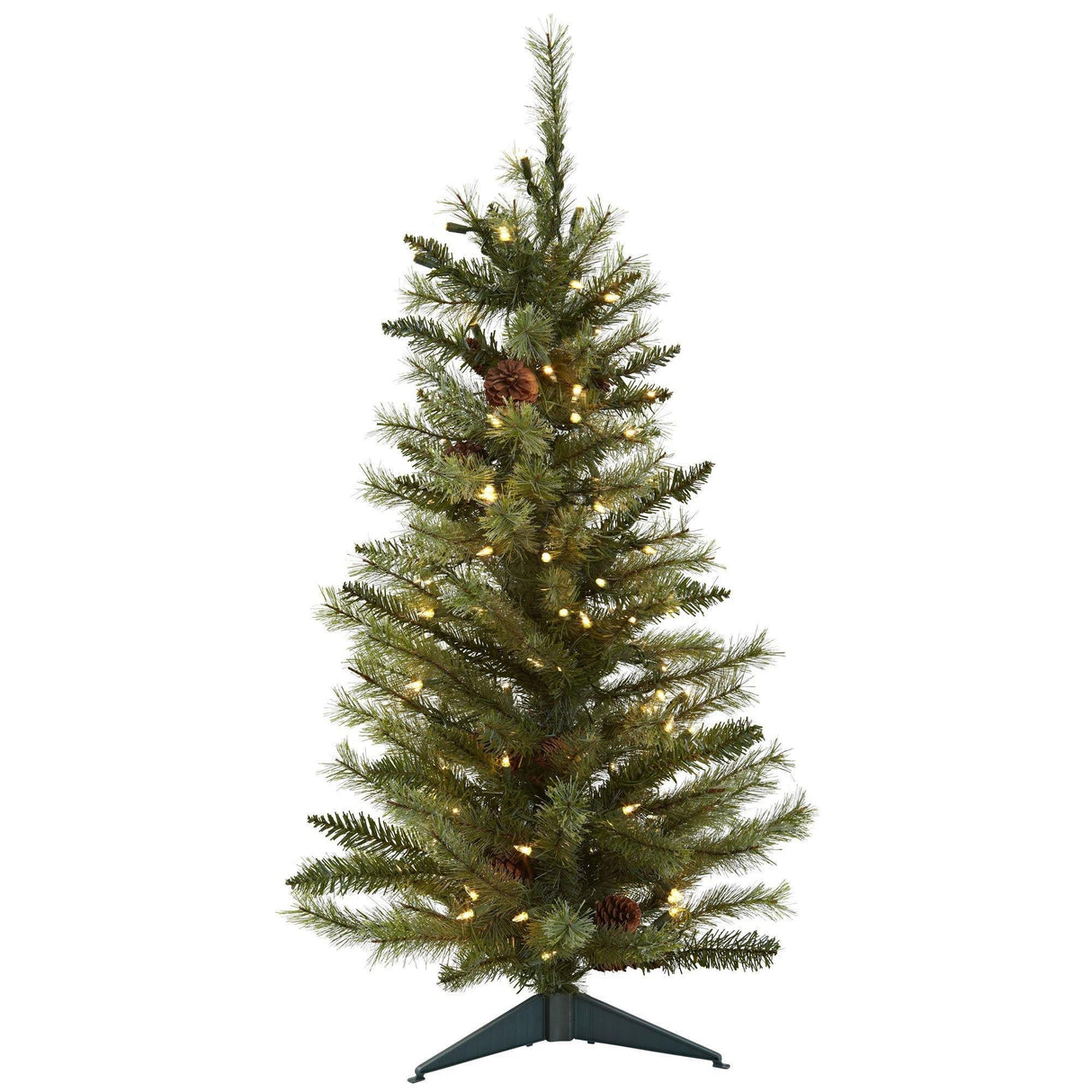 3’ Christmas Tree w/Pine Cones & Clear Lights-Christmas Tree-Parc Decor