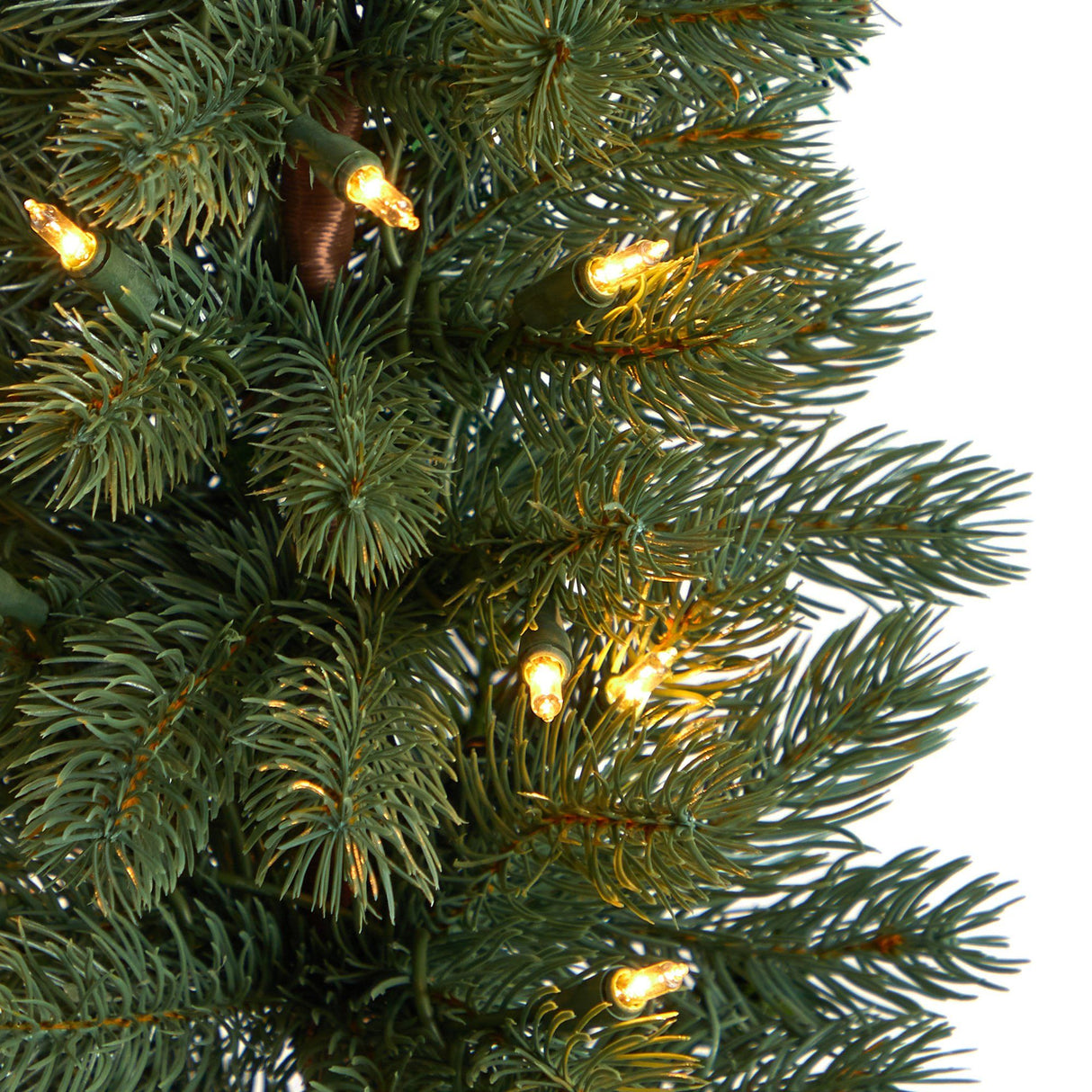 3’ Green Pine Artificial Christmas Tree with 50 Warm White Lights Set in a Burlap Base-Christmas Tree-Parc Decor