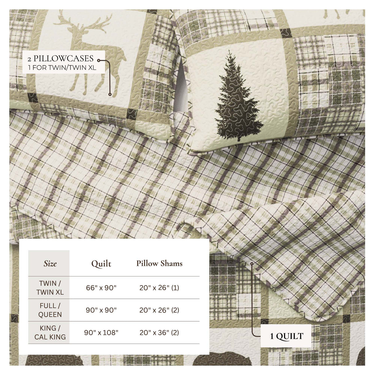 3-Piece Lodge Quilt - Stonehurst Collection-Quilts-Parc Decor