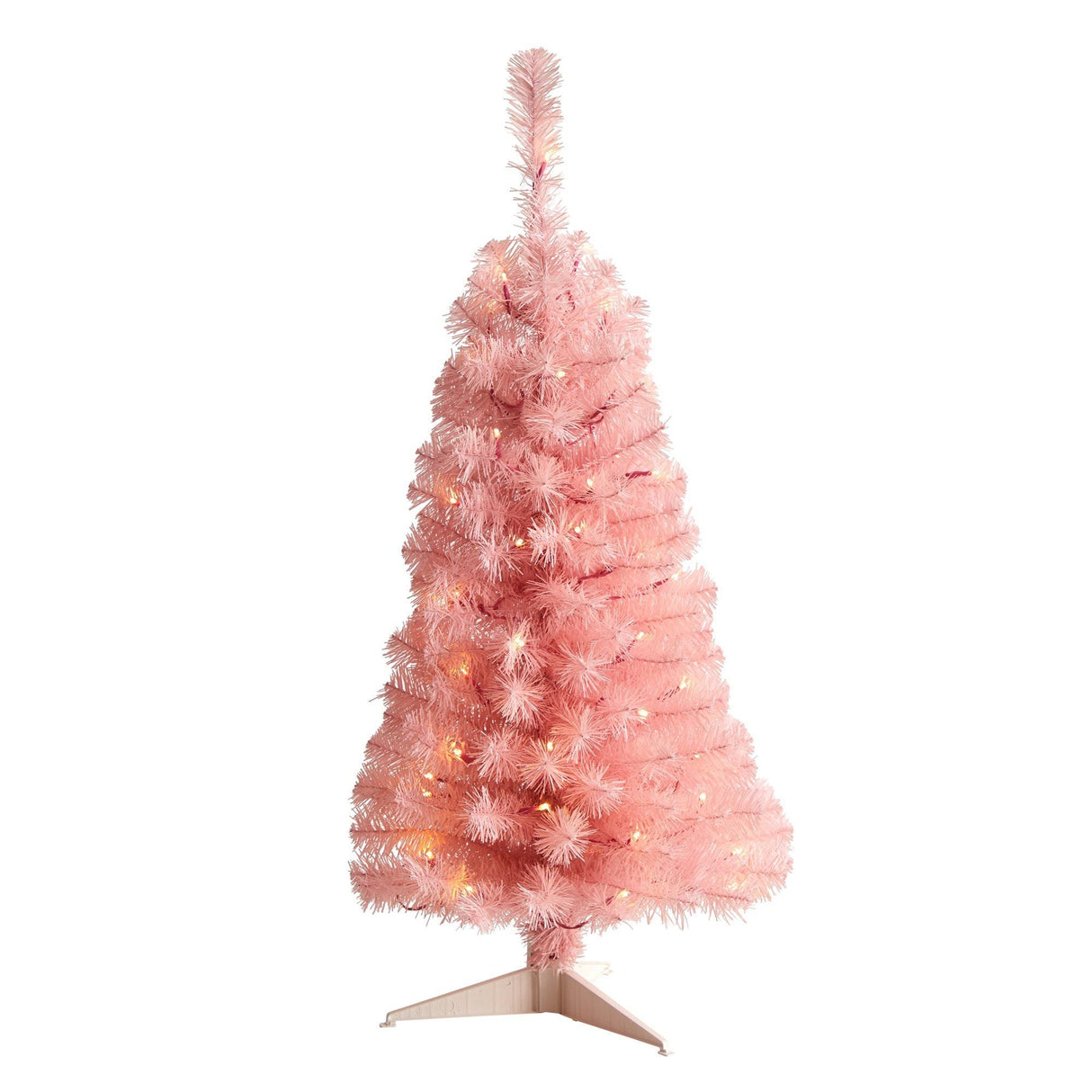 3’ Pink Artificial Christmas Tree with 50 LED Lights and 118 Bendable Branches-Christmas Tree-Parc Decor