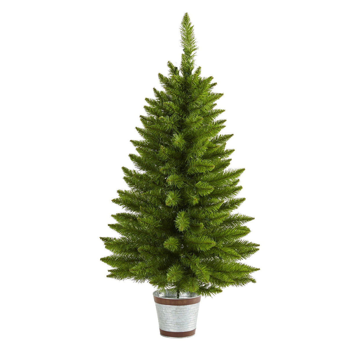 3’ Providence Pine Artificial Christmas Tree in Metal Pot with 50 Warm White Lights and 114 Bendable Branches-Christmas Tree-Parc Decor