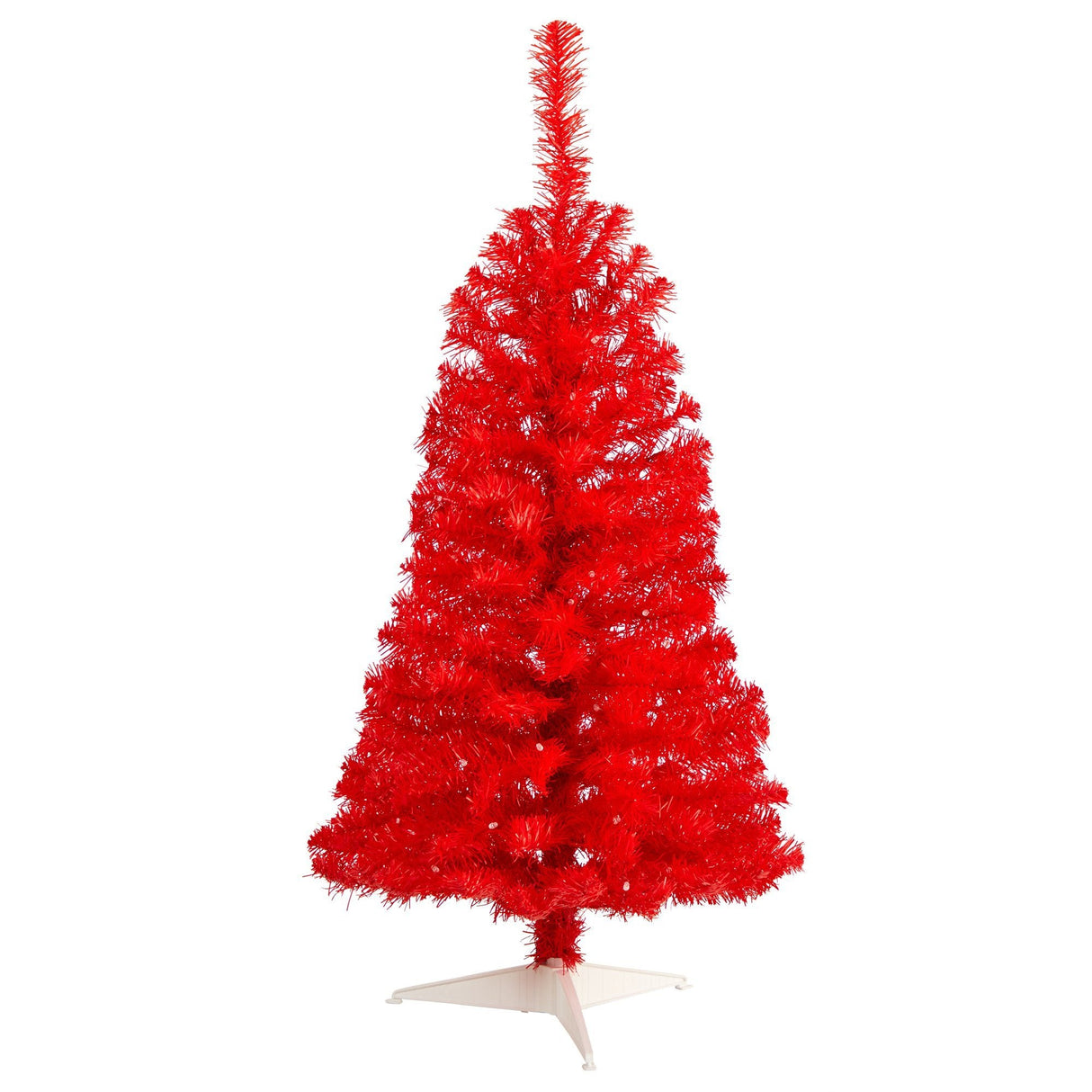 3’ Red Artificial Christmas Tree with 50 LED Lights and 118 Bendable Branches-Christmas Tree-Parc Decor
