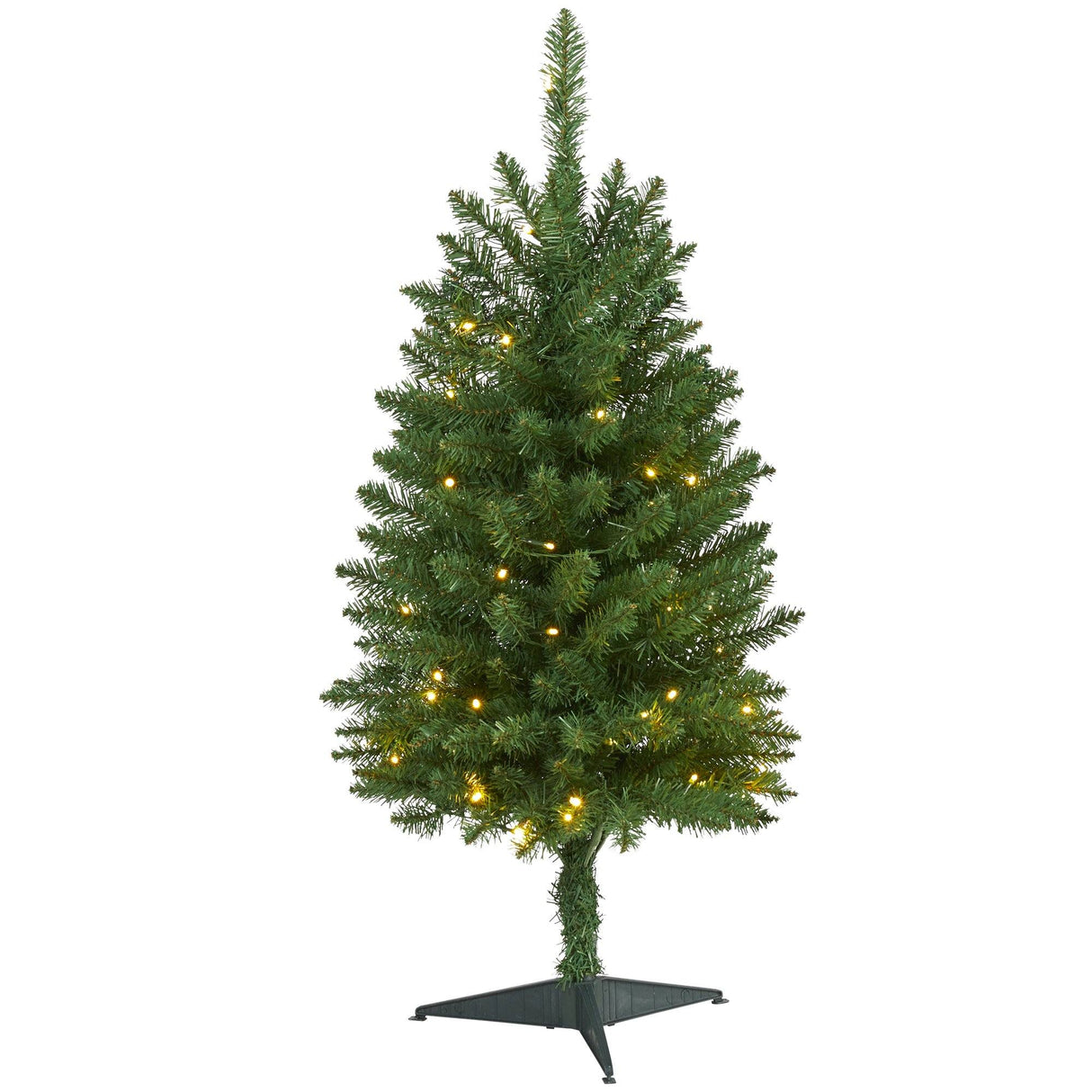 3’ Slim Green Mountain Pine Artificial Christmas Tree with 50 Clear LED Lights-Christmas Tree-Parc Decor
