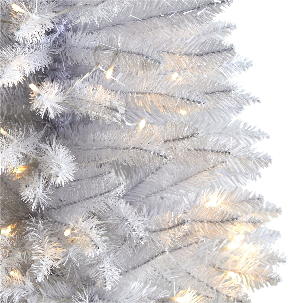 3’ Slim White Artificial Christmas Tree with 50 Warm White LED Lights and 161 Bendable Branches-Christmas Tree-Parc Decor