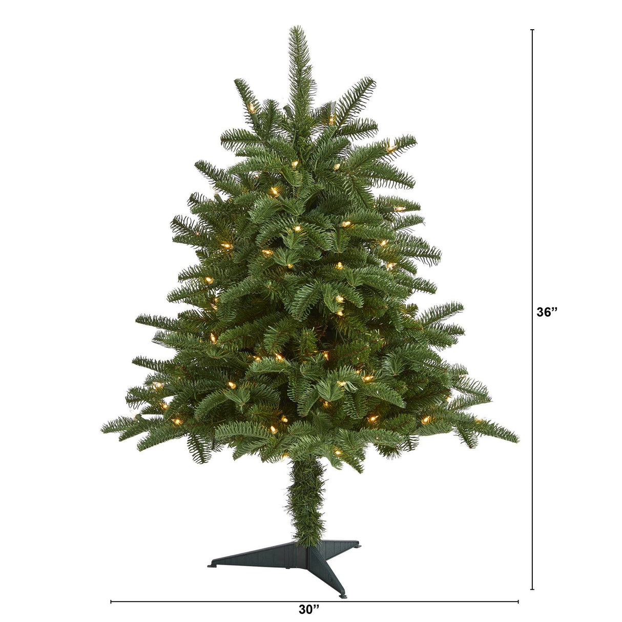 3’ South Carolina Spruce Artificial Christmas Tree with 100 White Warm Light and 458 Bendable Branches-Christmas Tree-Parc Decor