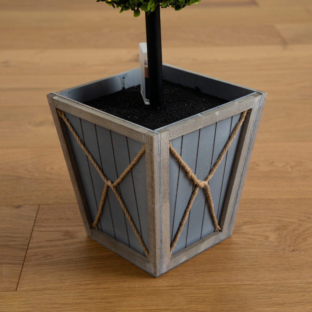 3’ UV Resistant Artificial Double Ball Boxwood Topiary with LED Lights in Decorative Planter (Indoor/Outdoor)-Tree-Parc Decor